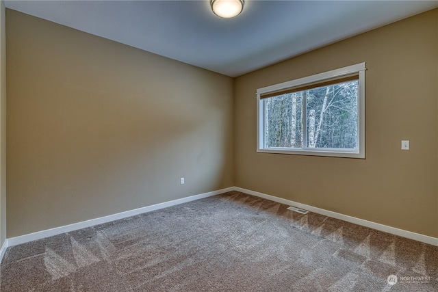 unfurnished room with carpet floors