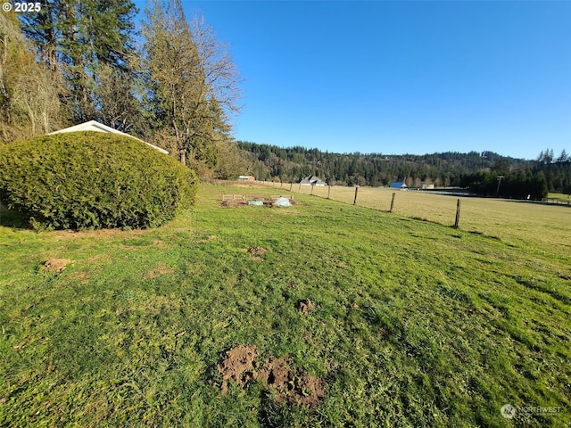 view of yard featuring a rural view