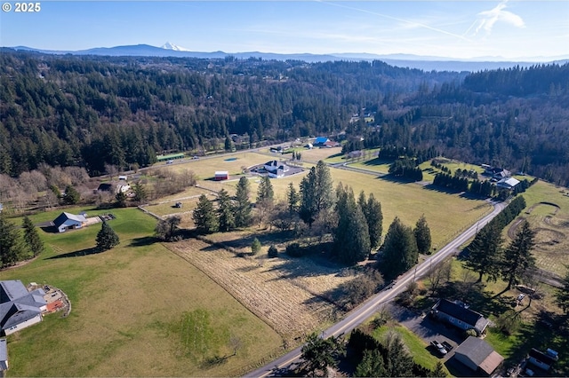 bird's eye view featuring a mountain view