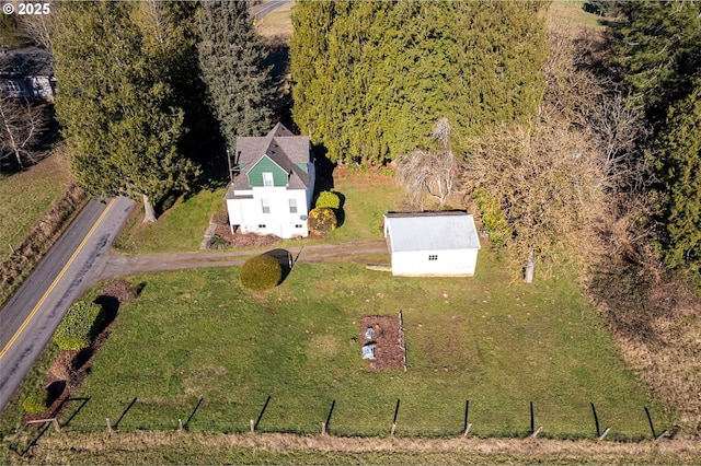 aerial view featuring a rural view