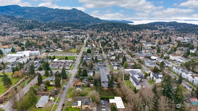 bird's eye view featuring a mountain view