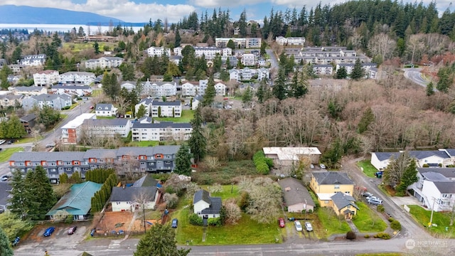 bird's eye view with a mountain view