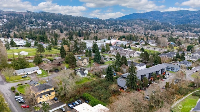 bird's eye view featuring a mountain view