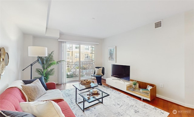 living room featuring hardwood / wood-style flooring