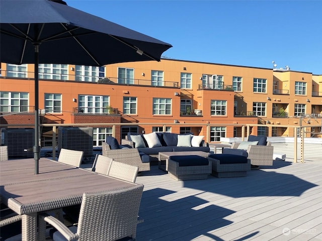 deck with outdoor lounge area