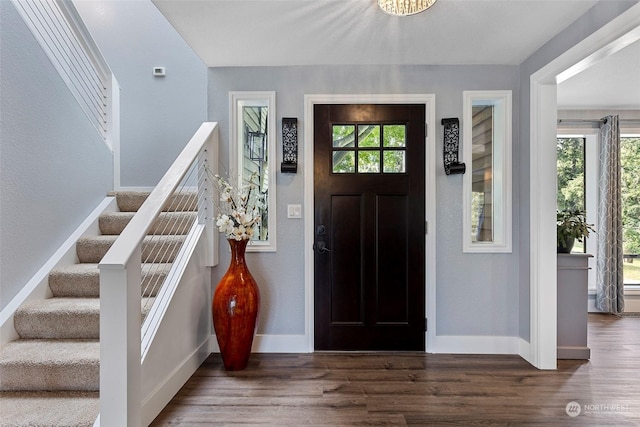 foyer featuring dark hardwood / wood-style flooring