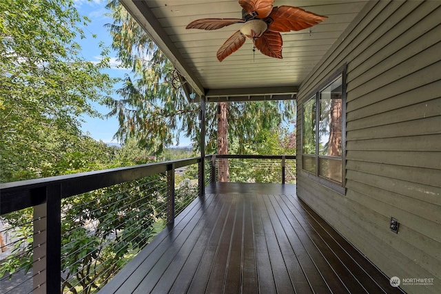 deck featuring ceiling fan