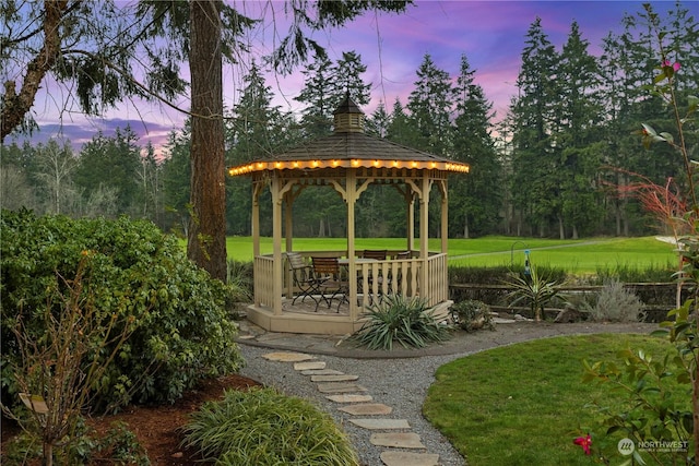 exterior space featuring a gazebo