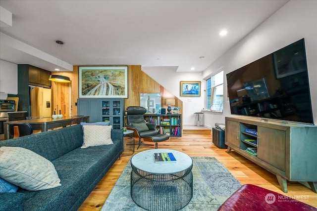 living room featuring light hardwood / wood-style floors