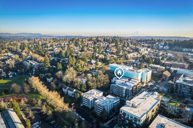 bird's eye view featuring a mountain view