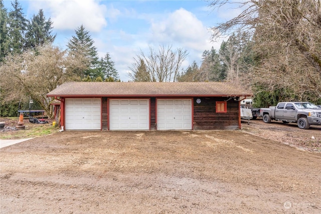 view of garage