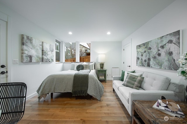 bedroom featuring light hardwood / wood-style floors