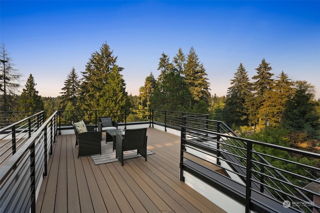 view of deck at dusk