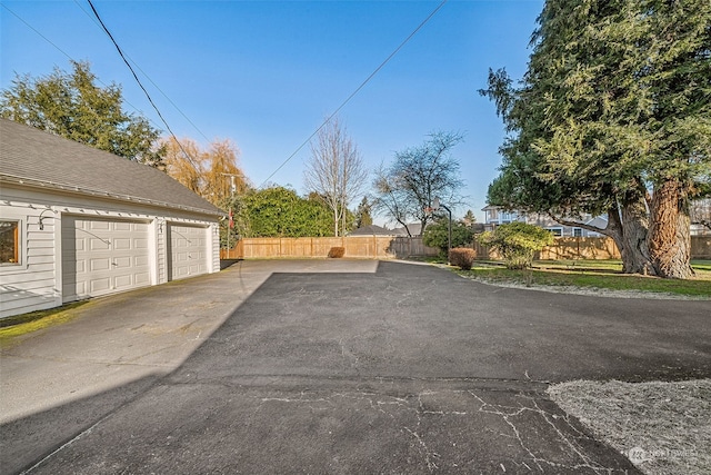 exterior space featuring a garage