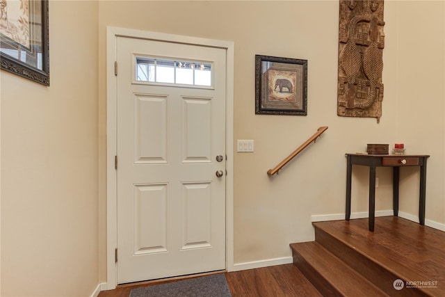 entrance foyer with hardwood / wood-style flooring