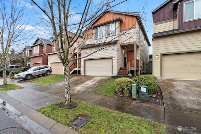 view of front of property featuring a garage