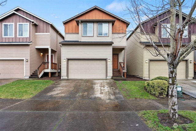 view of front facade with a garage