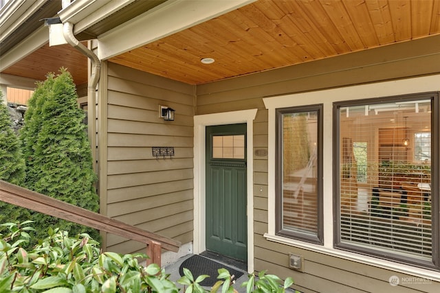 view of doorway to property