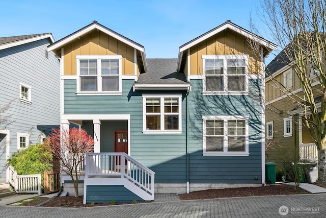 view of front of house featuring board and batten siding