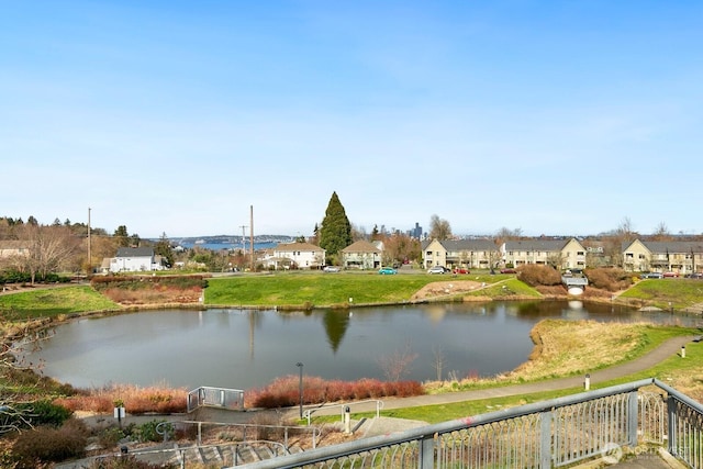 view of water feature featuring a residential view