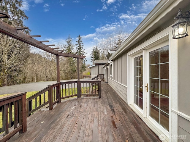 deck with a pergola