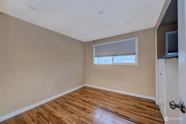 empty room featuring light wood-type flooring