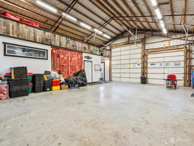 garage featuring metal wall