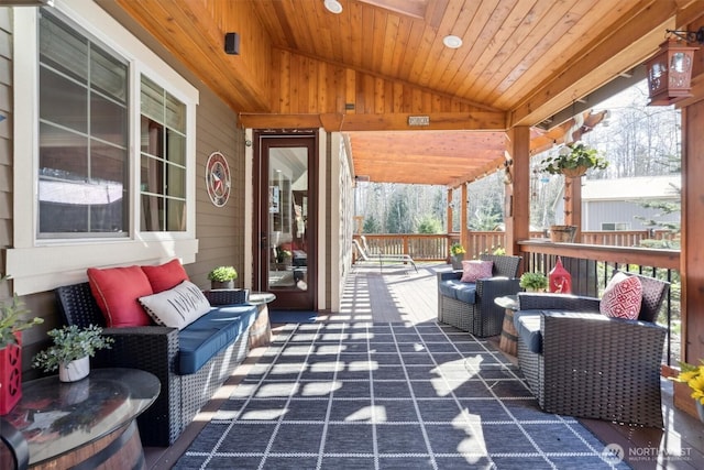 view of patio with an outdoor living space