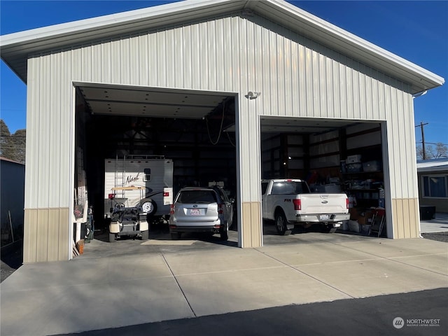 view of garage