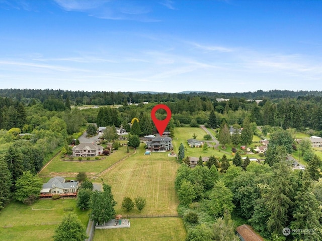 bird's eye view with a forest view