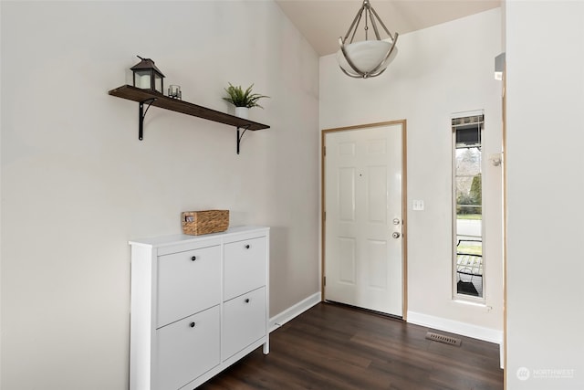 entryway featuring dark hardwood / wood-style flooring