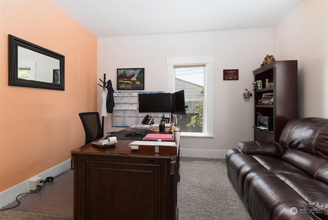 view of carpeted office