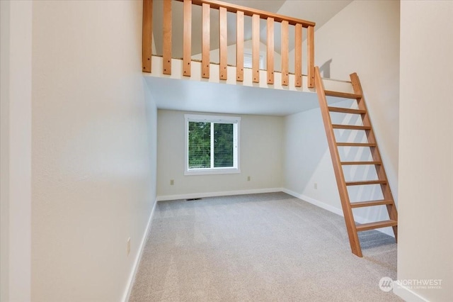 interior space featuring carpet flooring