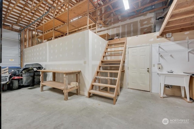 basement featuring sink