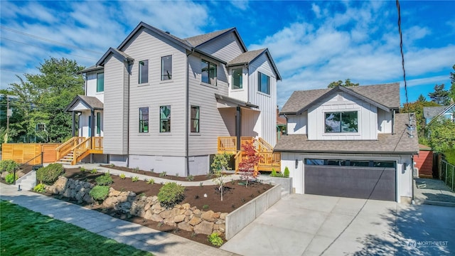 view of front of house with a garage