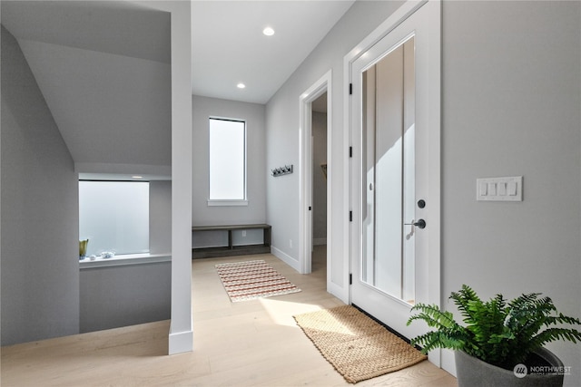 interior space featuring light wood-type flooring