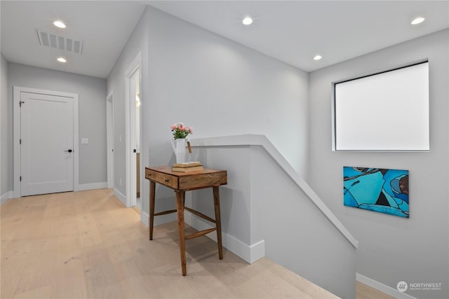 hallway featuring light hardwood / wood-style floors