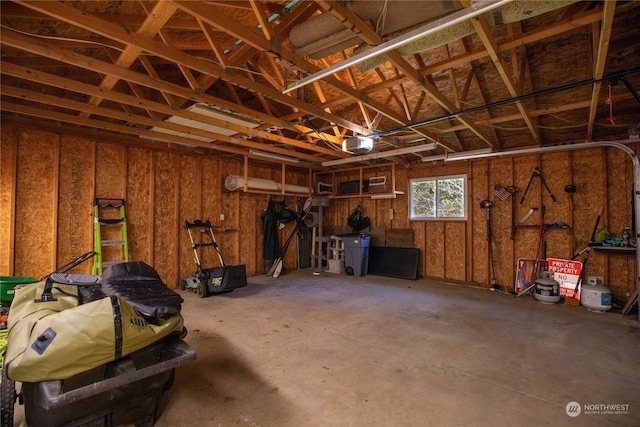 garage featuring a garage door opener