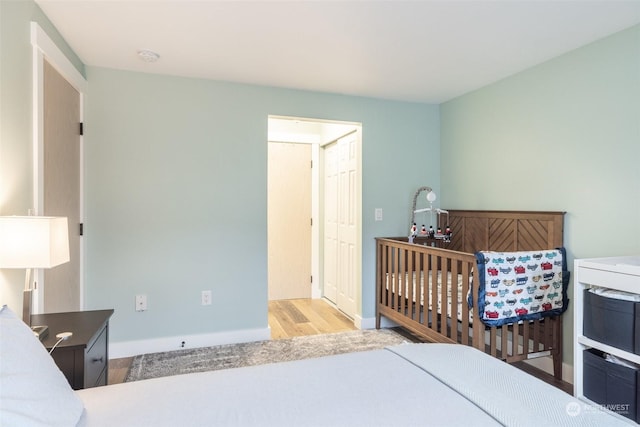 bedroom featuring light hardwood / wood-style floors