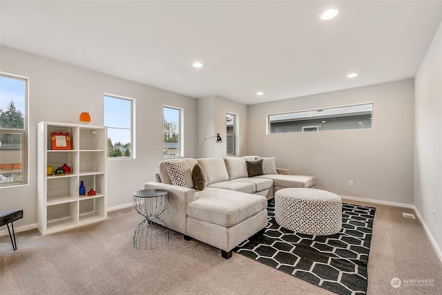 view of carpeted living room