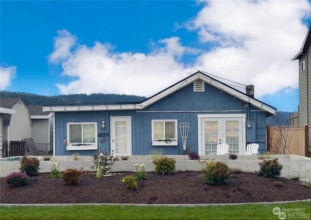 view of front facade featuring french doors