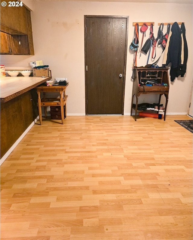 entryway with light hardwood / wood-style flooring