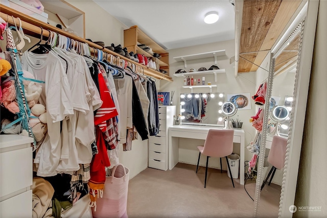 view of walk in closet