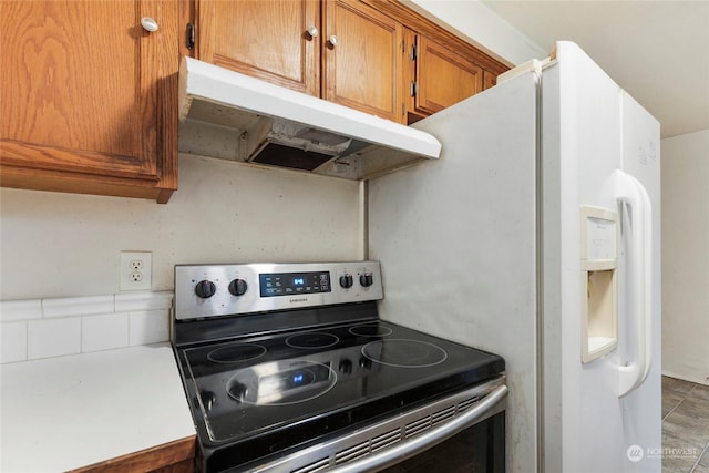 kitchen with stainless steel electric stove