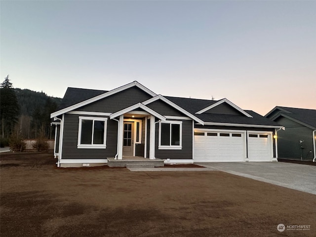 view of front facade with a garage