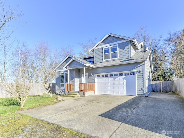 view of front of home with a garage