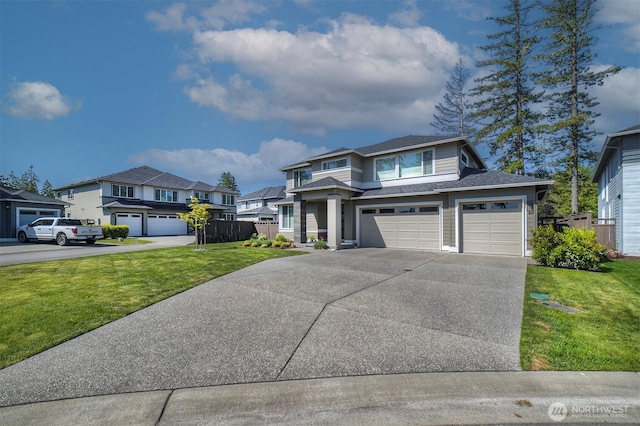 2502 Vardon Cir SW, Port Orchard, WA 98367 - view of front of house featuring concrete driveway, a residential view, a garage, and a shingled roof