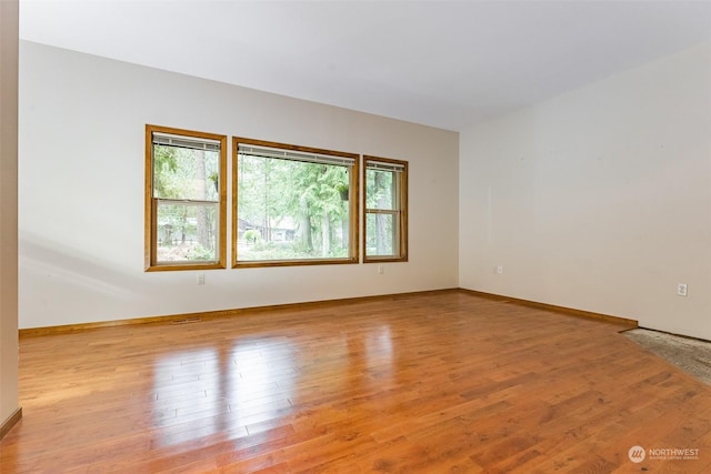 empty room with light wood-type flooring