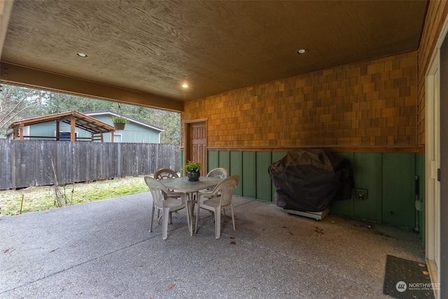 view of patio with grilling area