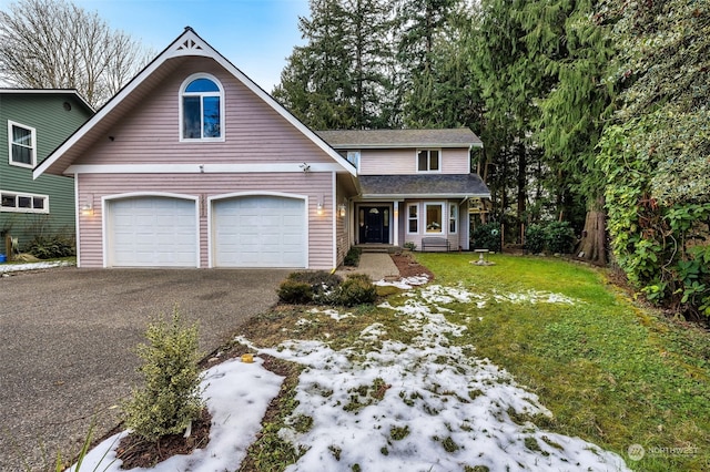 front facade with a front lawn